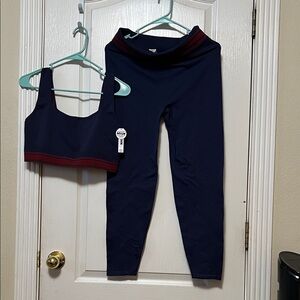 PINK vs Navy and Burgundy Activewear Set